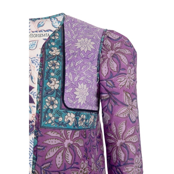 Alix of Bohemia Carnaby Floral Patchwork Jacket, Purple Amethyst - size small - Picture 4 of 8